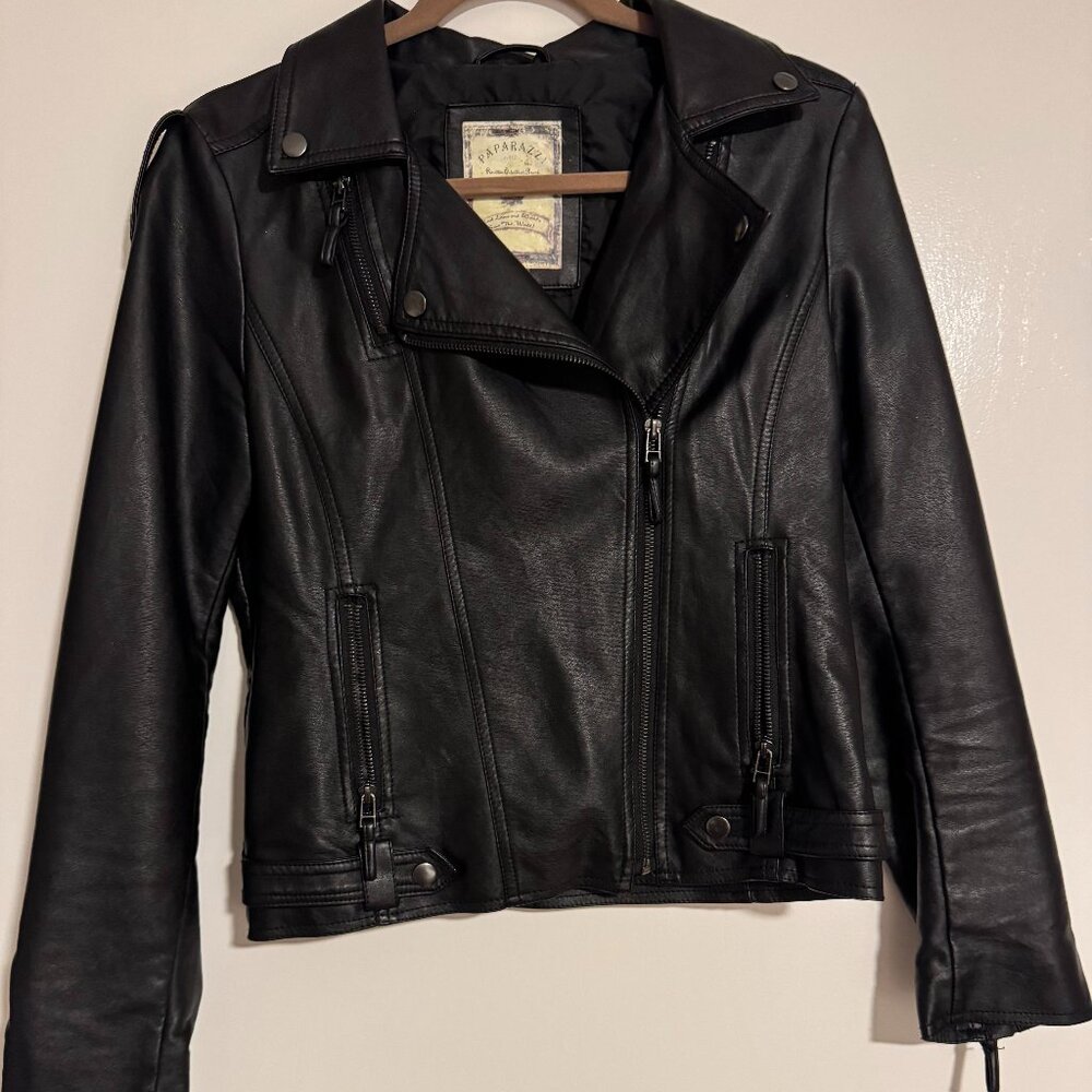 Paparazzi Faux Black Leather Jacket